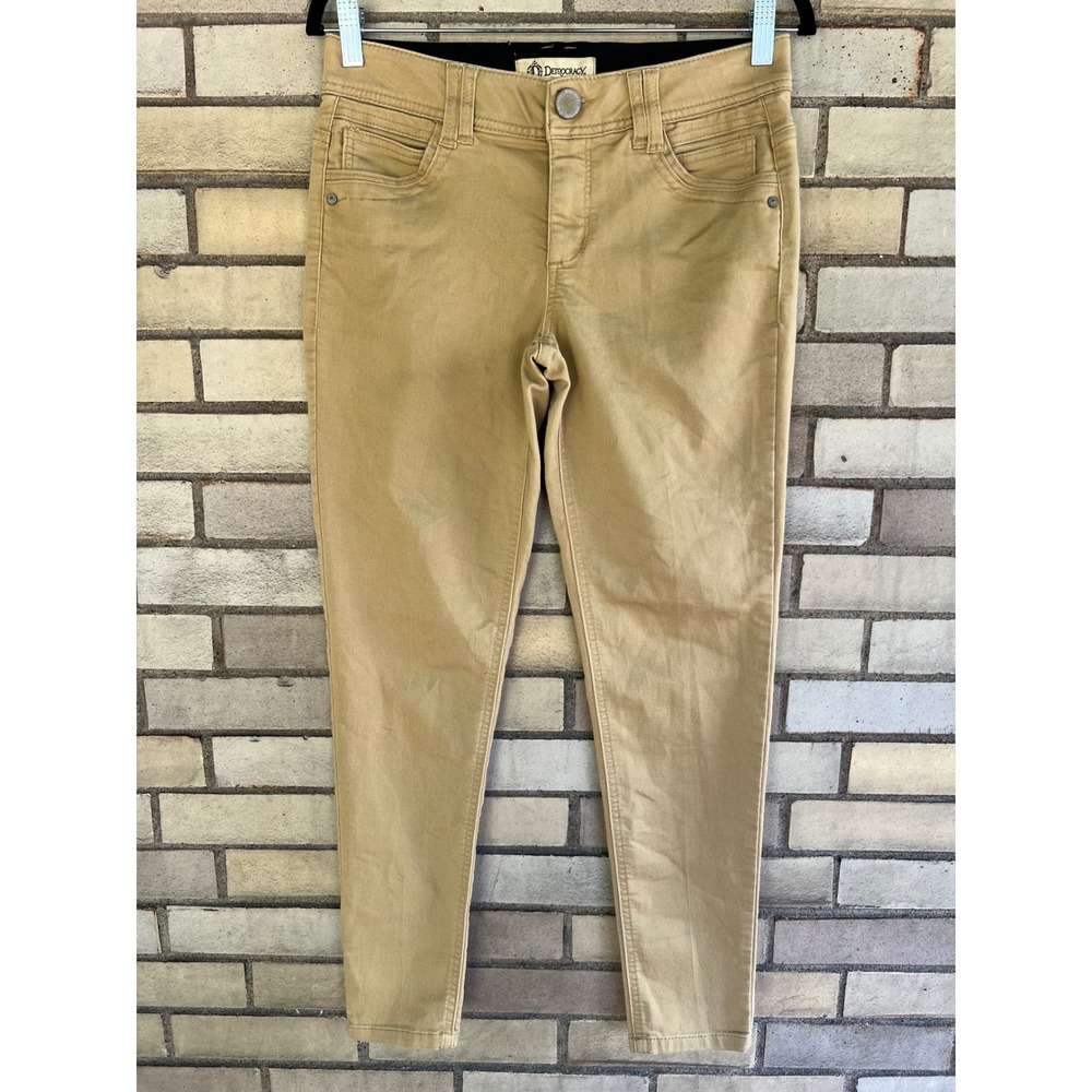 Democracy "Ab" Solution Technology Skinny Pants Tan Khaki Size 4 Elastic Waist
